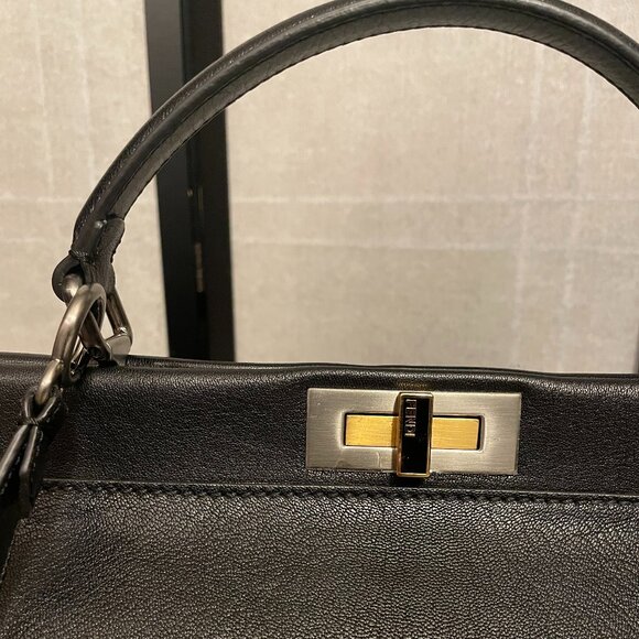 Fendi Goatskin Peekaboo (ISeeU) Satchel - Black - Picture 3 of 16